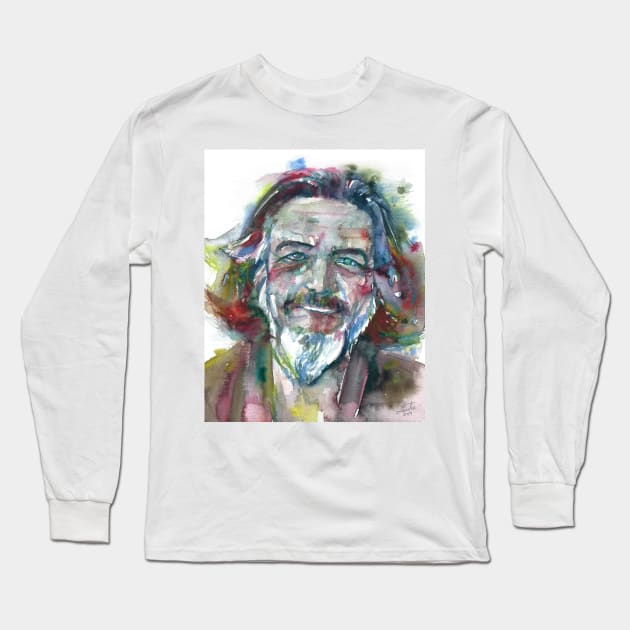 ALAN WATTS watercolor portrait.6 Long Sleeve T-Shirt by lautir